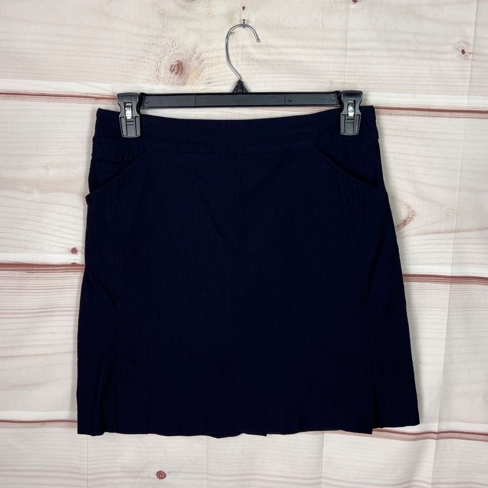 Coconut Row Skirt Women 10 Blue Skort A-Line Short Pockets Stretch Solid Pull On